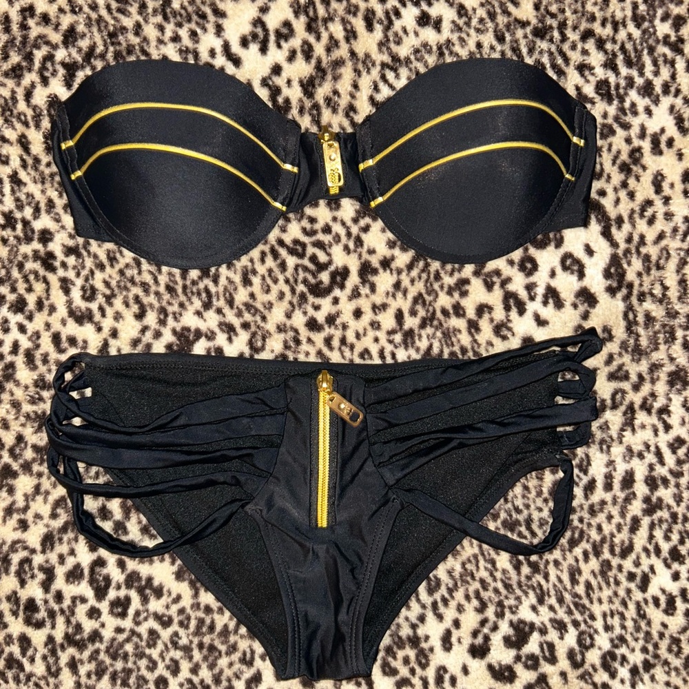 Black and Gold Women's Bikini Set